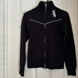 47 Brand Black Jacket with White and Red Logo